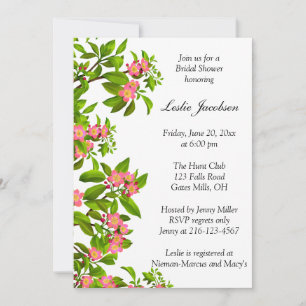 Pink Spring Apple Blüten Brautparty Einladung