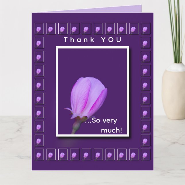 Pink Spring Blossom Flower Personalized Thank You Karte (Vorderseite)