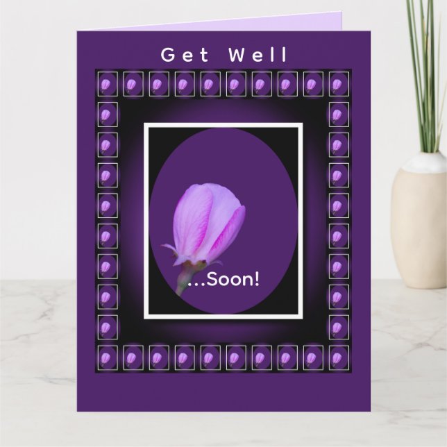 Pink Spring Blossom Personalized Get Well  Karte (Vorderseite)