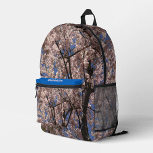 Pink Spring Blume Blossom Umbrella Blue Sky Bedruckter Rucksack