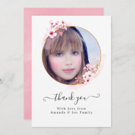 Pink Spring Cherry Blossom Foto Dankeskarte