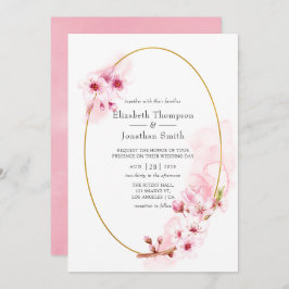 Pink Spring Cherry Blossom Hochzeit Einladung