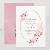 Pink Spring Cherry Blossom QR Code UAWG Wedding