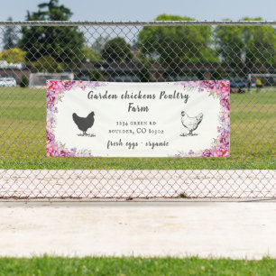 Pink Spring Floral Bauernhof Banner