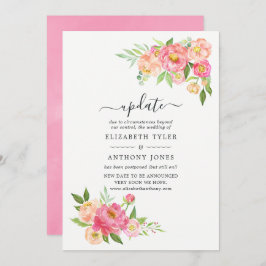 Pink Spring Floral Wedding Update Einladung