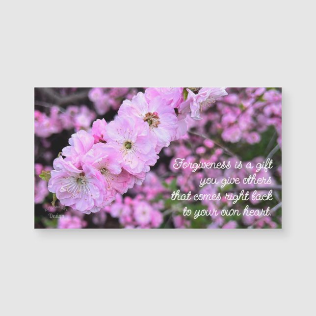 Pink Spring Flowers Photo Forgiveness Quote Magnet (Vorderseite)