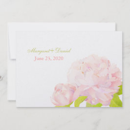 Pink Spring Romance Peony Wedding Einladung