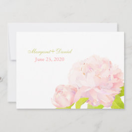 Pink Spring Romance Peony Wedding Einladung