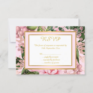 PINK SPRING ROSE GOLD JEDEN ANLASS UAWG RSVP KARTE