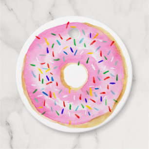 Pink Sprinkle Donut Babydusche Danke Geschenkanhänger