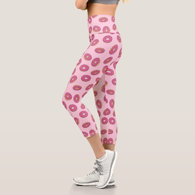 Pink Sprinkle Donut Muster Capri Leggings (Links)