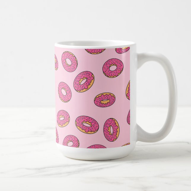 Pink Sprinkle Donut Muster Kaffeetasse (Rechts)