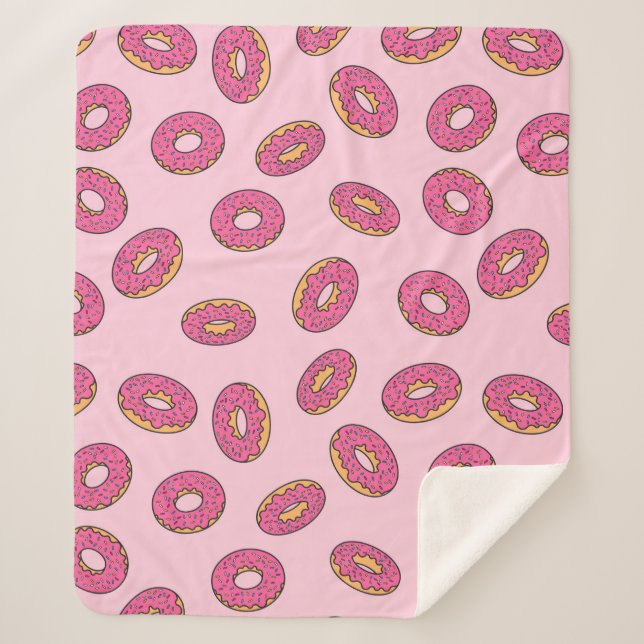 Pink Sprinkle Donut Muster Sherpadecke (Vorderseite)