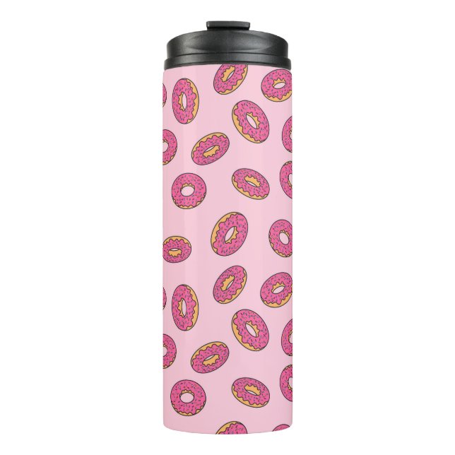 Pink Sprinkle Donut Muster Thermosbecher (Vorderseite)