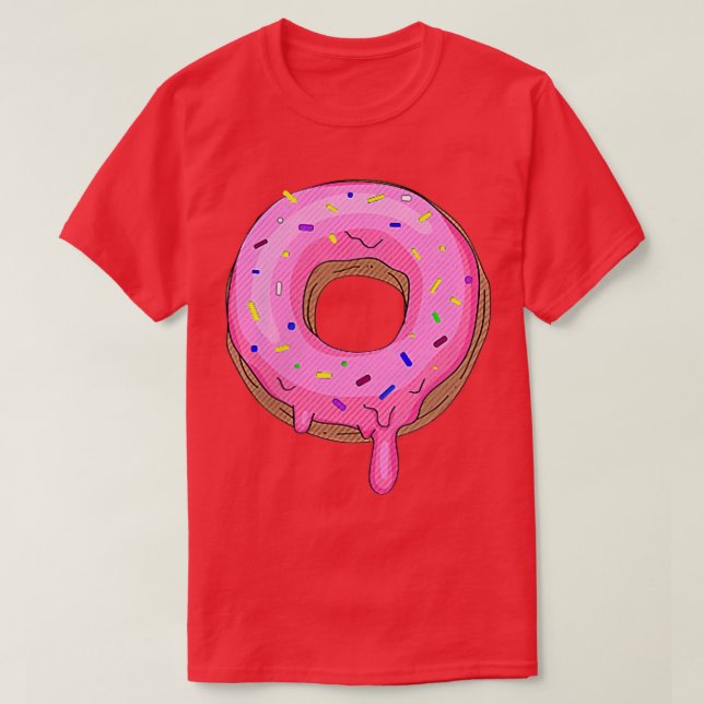 Pink Sprinkle Donut Pocket Doughnut Lovers Donuts  T-Shirt (Design vorne)
