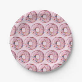 Pink Sprinkle Donut Shop Papierplatte Pappteller