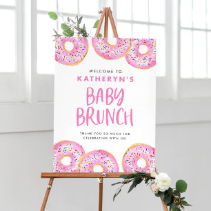 Pink Sprinkle Donuts Baby Brunch Willkommen Poster
