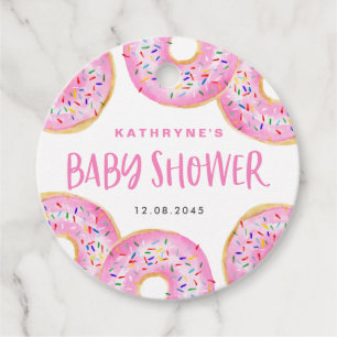 Pink Sprinkle Donuts Kinderdusche Geschenkanhänger