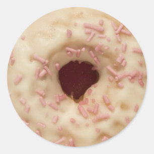 Pink Sprinkles Donut Runder Aufkleber
