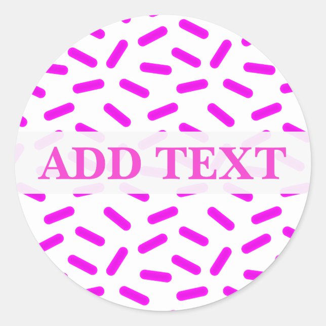 Pink Sprinkles Muster Custom Runder Aufkleber (Vorderseite)