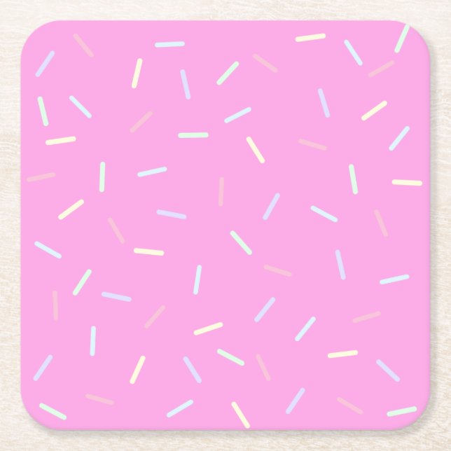 Pink Sprinkles Print Paper Bowl Rechteckiger Pappuntersetzer (Vorderseite)