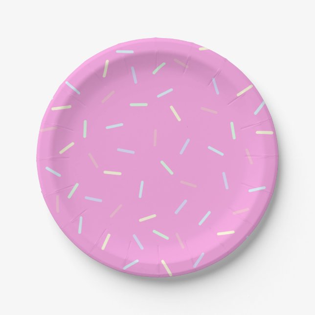 Pink Sprinkles Print Paper Plate Pappteller (Vorderseite)