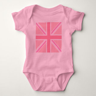 Pink Square Union Jack/Flag Baby Strampler