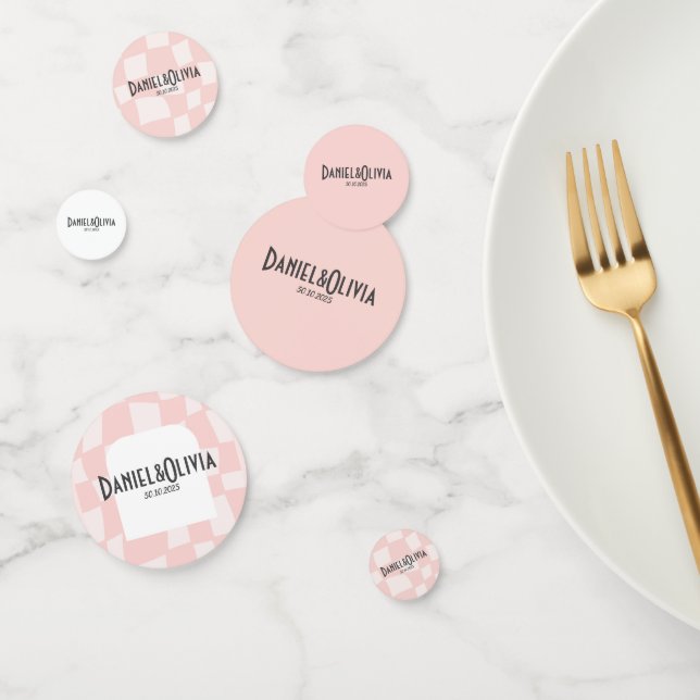 Pink Square Wedding Konfetti (Gruppe)