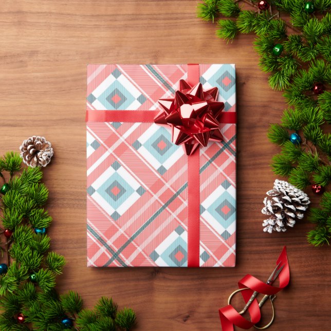 Pink Square Weihnachten 30"x6' Wrapping Paper Geschenkpapier (Feiertagsgeschenk)