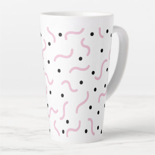 Pink Squiggles und Black Dots Memphis Muster Milchtasse