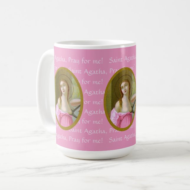 Pink St. Agatha (M 003) 15 oz. Tasse (Vorderseite Links)