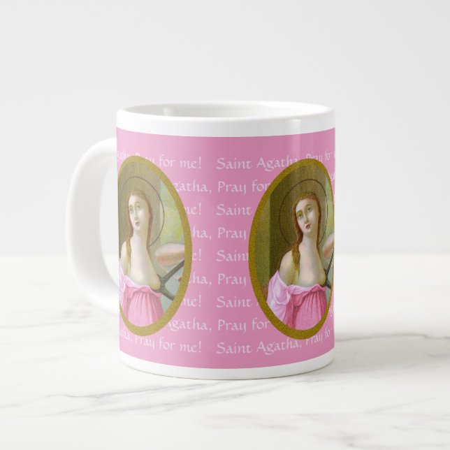 Pink St. Agatha (M 003) 20 oz. Jumbo Coffee Tasse (Vorderseite Links)