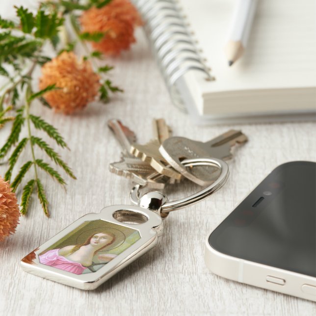 Pink St. Agatha (M 003) Schlüsselanhänger (Seite)