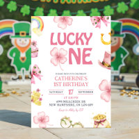 Pink St. Patrick Glückspilz Kinder Erster Geburtst