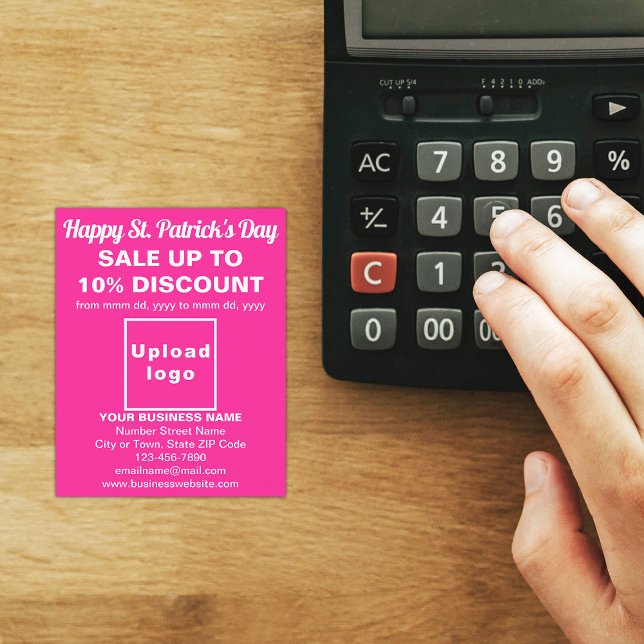 Pink St. Patrick's Day Business Sale Flyer (Pink St. Patrick's Day business sale flyer)