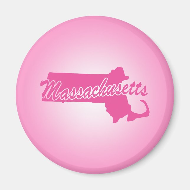 Pink Staat Massachusetts Magnet (Vorne)