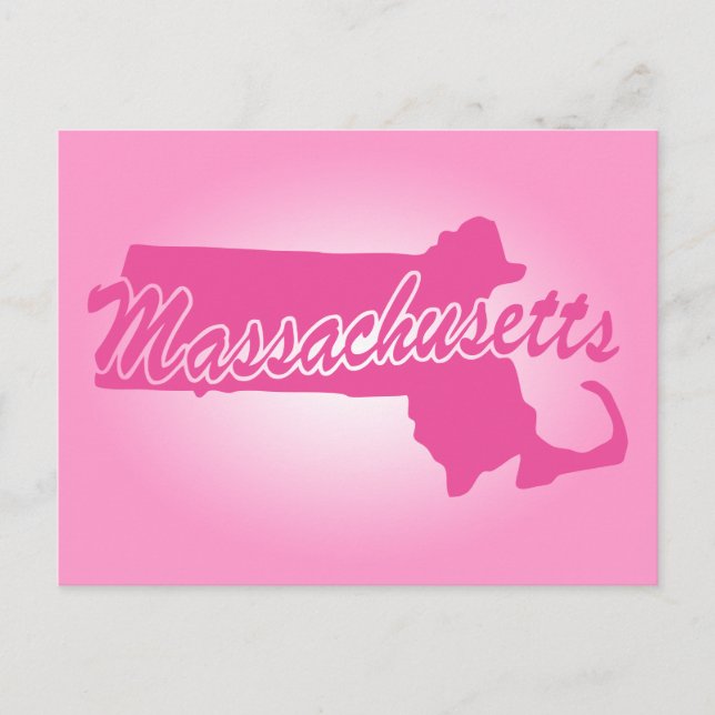 Pink Staat Massachusetts Postkarte (Vorderseite)