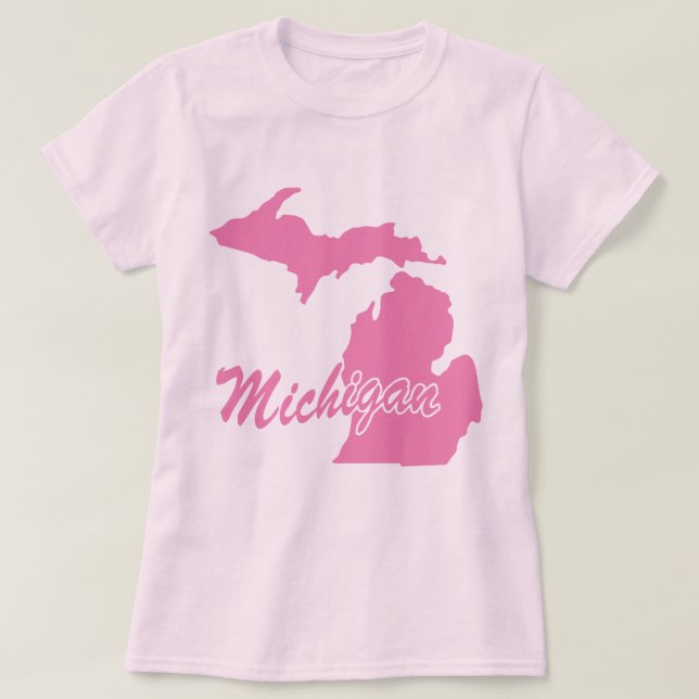 Pink Staat Michigan T-Shirt (Design vorne)