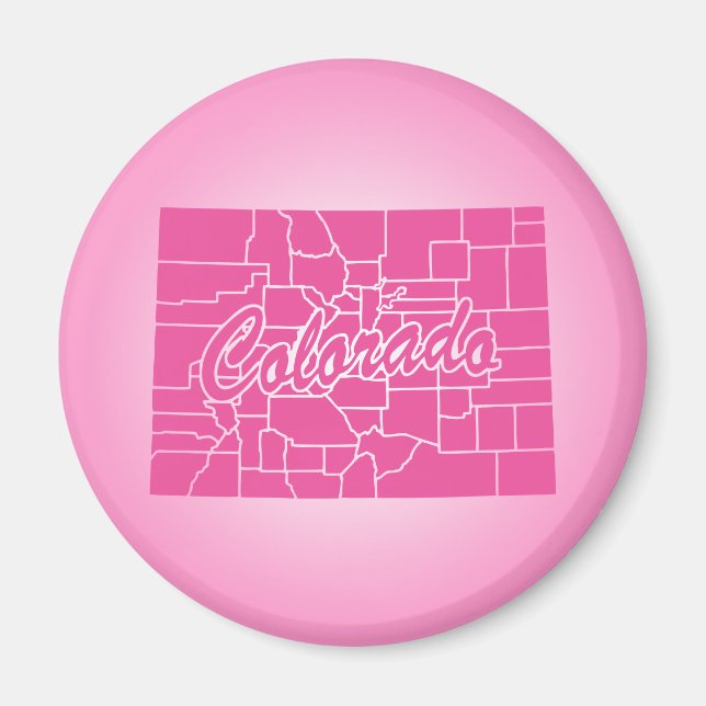 Pink Staaten Colorado Magnet (Vorne)