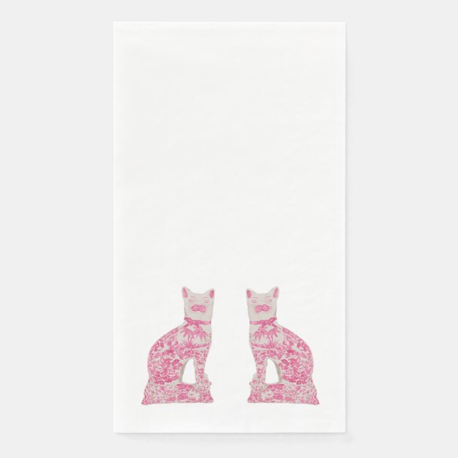 Pink Staffordshire Cats Serviette (Vorderseite)