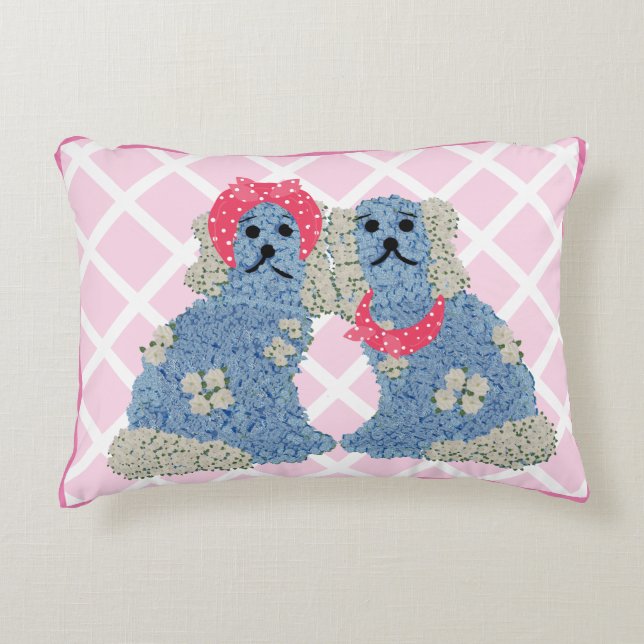 Pink Staffordshire Dogs Bandana Lumbar Dekokissen (Vorderseite)
