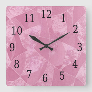 Pink Stain Glass Square Uhr
