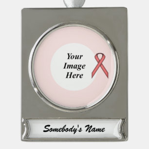 Pink Standard Ribbon Template by Kenneth Yoncich Banner-Ornament Silber