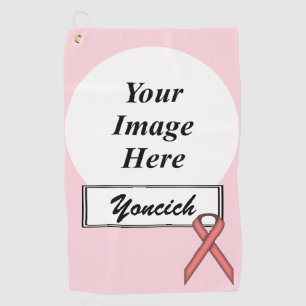 Pink Standard Ribbon von Kenneth Yoncich Golfhandtuch