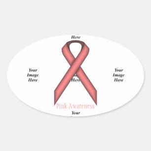 Pink Standard Ribbon von Kenneth Yoncich Ovaler Aufkleber
