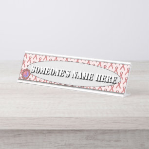 Pink Standard Ribbon von Kenneth Yoncich Schreibtischnamensplakette