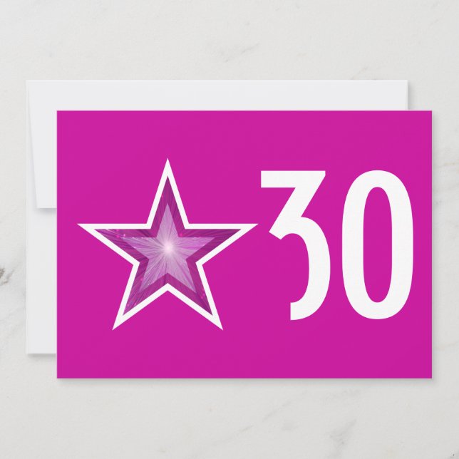 Pink Star "Age" - Einladung zum Geburtstag pink (Vorderseite)