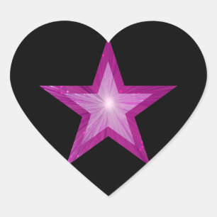 Pink Star Aufkleber schwarz