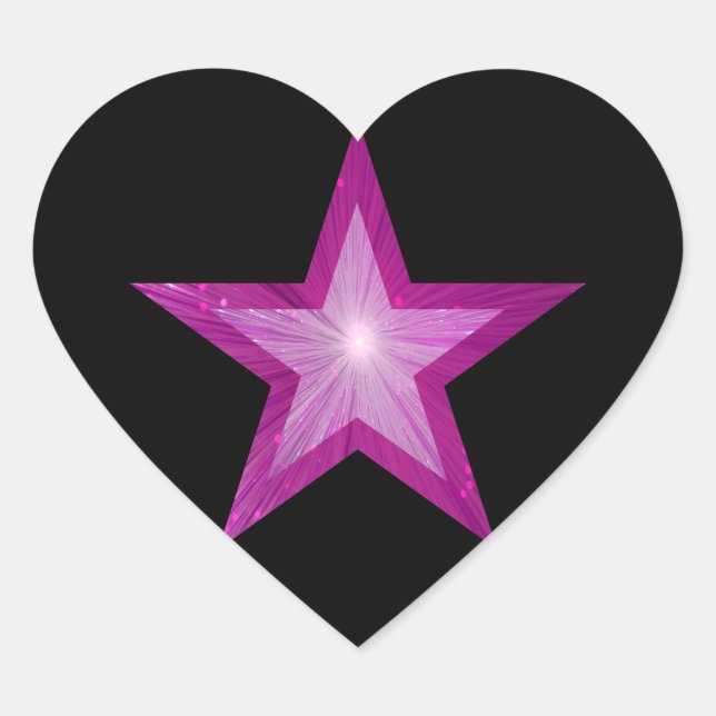 Pink Star Aufkleber schwarz (Vorderseite)