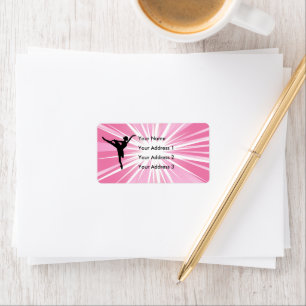 Pink Star Ballerina Adressaufkleber